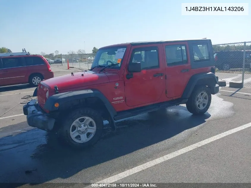 2010 Jeep Wrangler Unlimited Sport Rhd VIN: 1J4BZ3H1XAL143206 Lot: 40472158