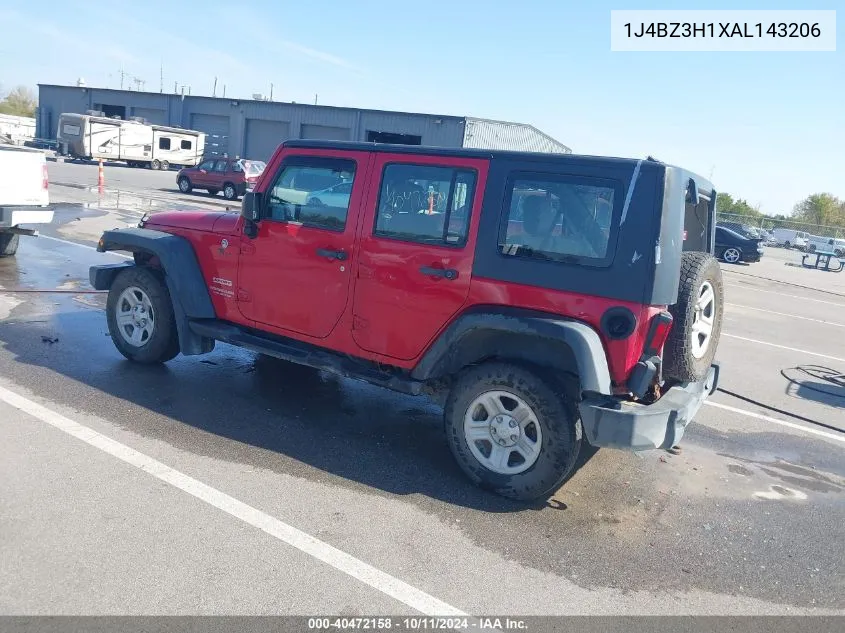 2010 Jeep Wrangler Unlimited Sport Rhd VIN: 1J4BZ3H1XAL143206 Lot: 40472158