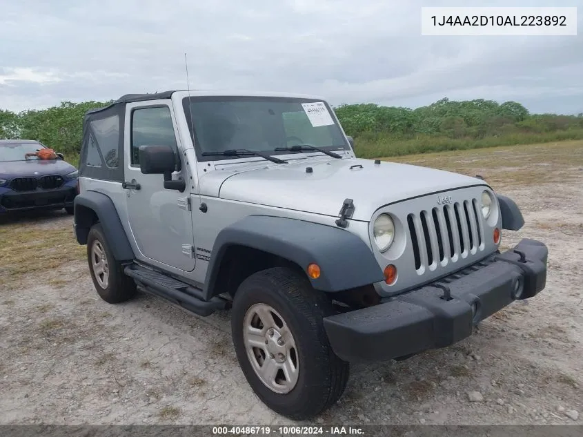 2010 Jeep Wrangler Sport VIN: 1J4AA2D10AL223892 Lot: 40486719