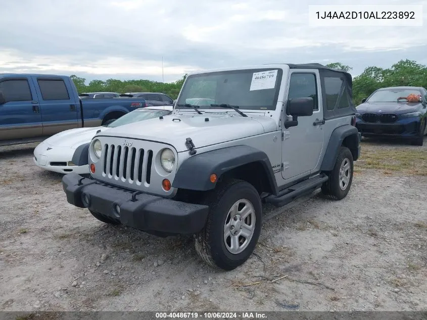 2010 Jeep Wrangler Sport VIN: 1J4AA2D10AL223892 Lot: 40486719