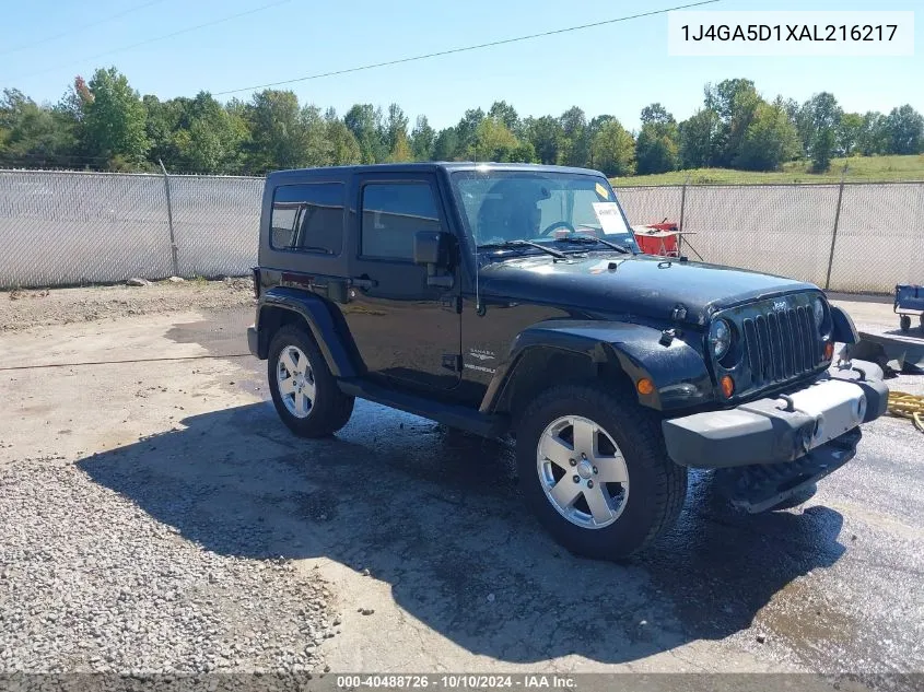 2010 Jeep Wrangler Sahara VIN: 1J4GA5D1XAL216217 Lot: 40488726