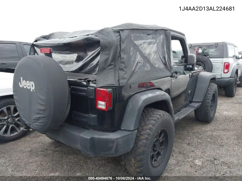 2010 Jeep Wrangler Sport VIN: 1J4AA2D13AL224681 Lot: 40494876