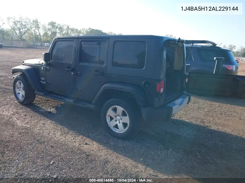 2010 Jeep Wrangler Unlimited Sahara VIN: 1J4BA5H12AL229144 Lot: 40514495