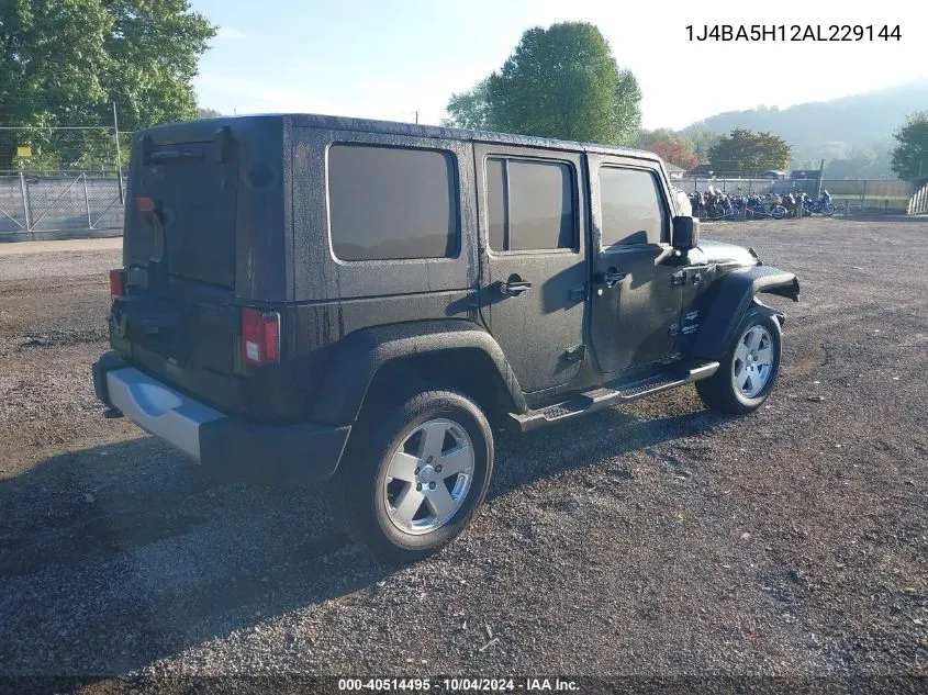 2010 Jeep Wrangler Unlimited Sahara VIN: 1J4BA5H12AL229144 Lot: 40514495