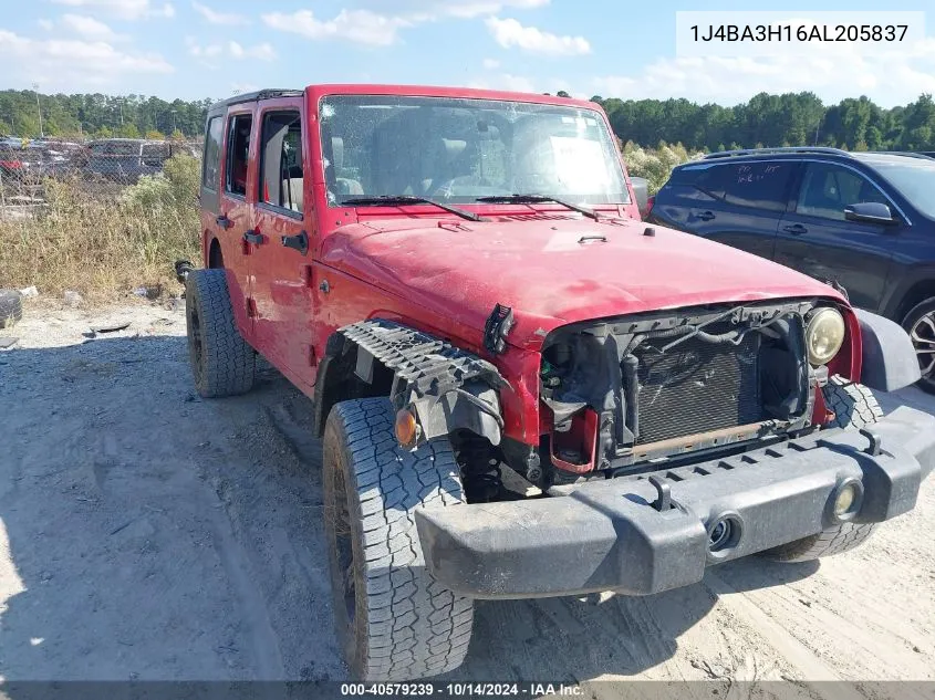 2010 Jeep Wrangler Unlimited Sport VIN: 1J4BA3H16AL205837 Lot: 40579239