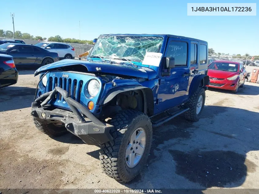 2010 Jeep Wrangler Unlimited Sport VIN: 1J4BA3H10AL172236 Lot: 40622028