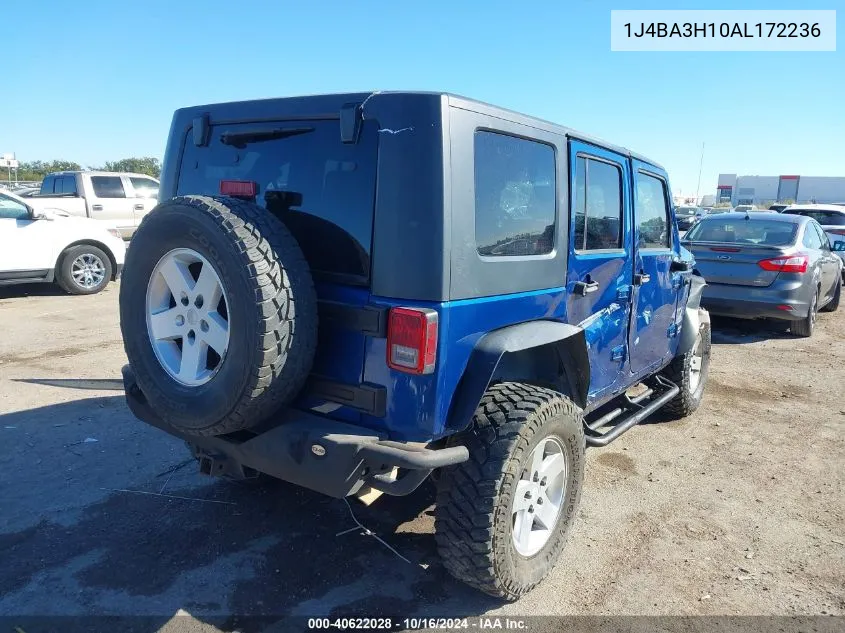 2010 Jeep Wrangler Unlimited Sport VIN: 1J4BA3H10AL172236 Lot: 40622028