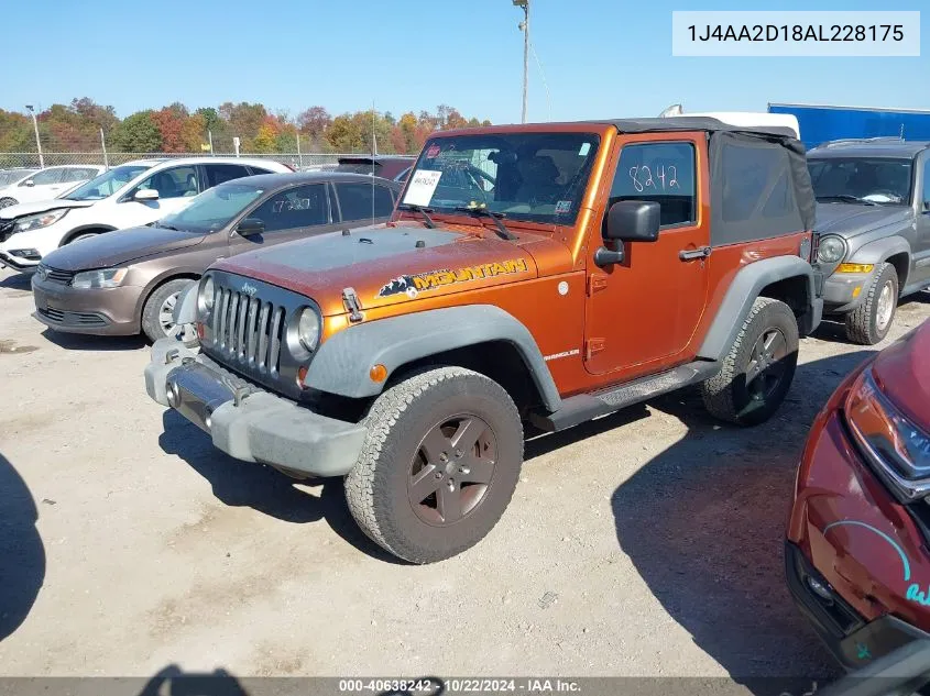 2010 Jeep Wrangler Sport VIN: 1J4AA2D18AL228175 Lot: 40638242