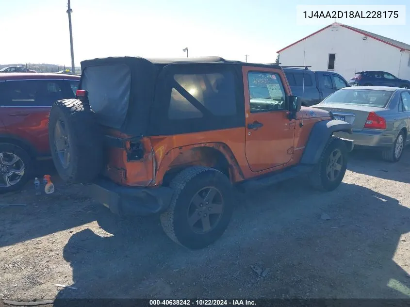 2010 Jeep Wrangler Sport VIN: 1J4AA2D18AL228175 Lot: 40638242