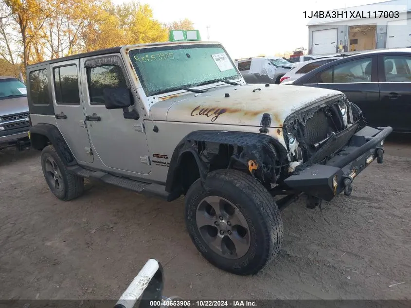 2010 Jeep Wrangler Unlimited Sport VIN: 1J4BA3H1XAL117003 Lot: 40653905