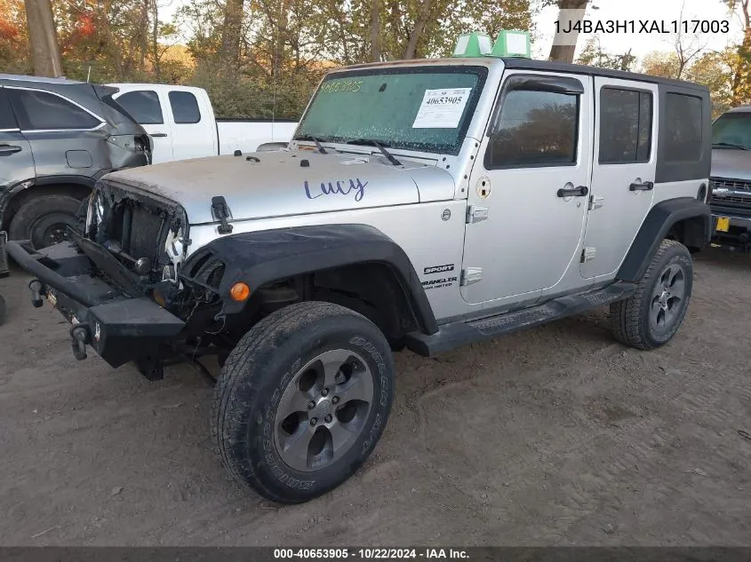 2010 Jeep Wrangler Unlimited Sport VIN: 1J4BA3H1XAL117003 Lot: 40653905