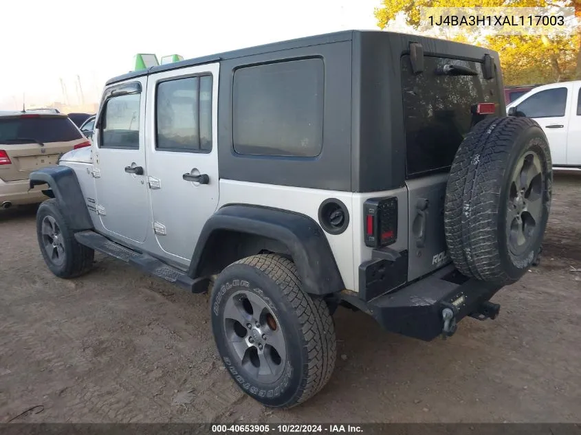 2010 Jeep Wrangler Unlimited Sport VIN: 1J4BA3H1XAL117003 Lot: 40653905