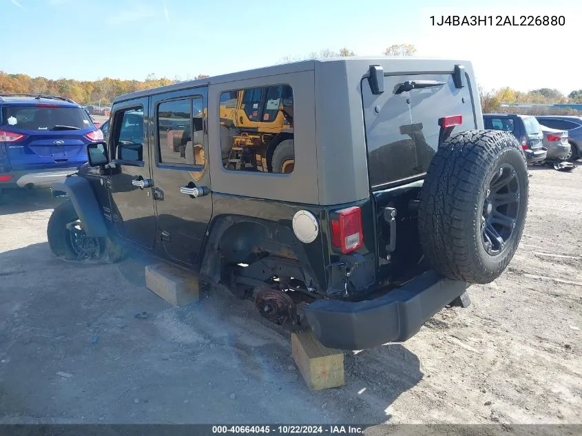 2010 Jeep Wrangler Unlimited Sport VIN: 1J4BA3H12AL226880 Lot: 40664045