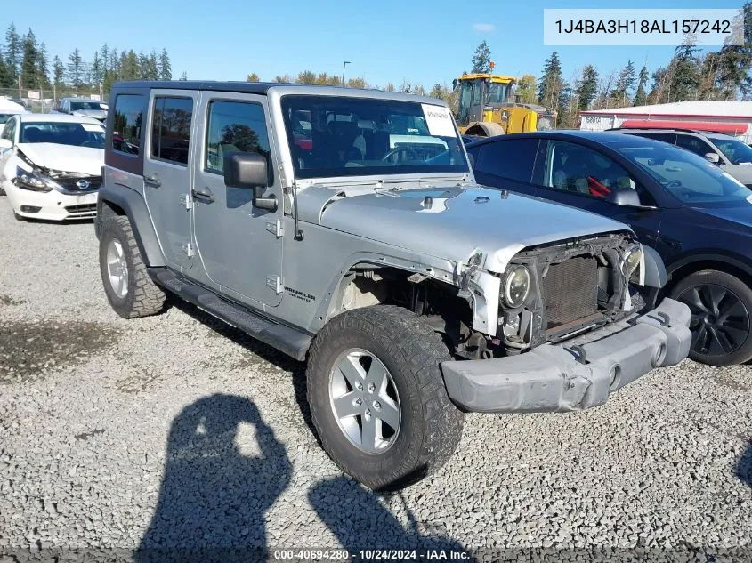 2010 Jeep Wrangler Unlimited Sport VIN: 1J4BA3H18AL157242 Lot: 40694280