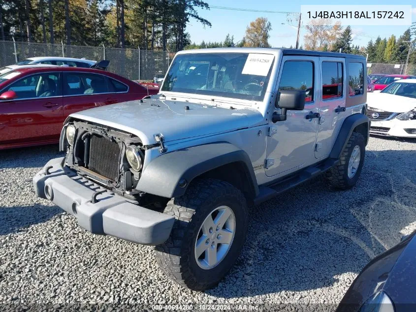 2010 Jeep Wrangler Unlimited Sport VIN: 1J4BA3H18AL157242 Lot: 40694280