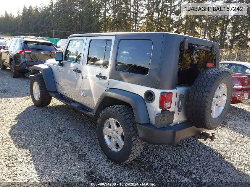 2010 Jeep Wrangler Unlimited Sport VIN: 1J4BA3H18AL157242 Lot: 40694280