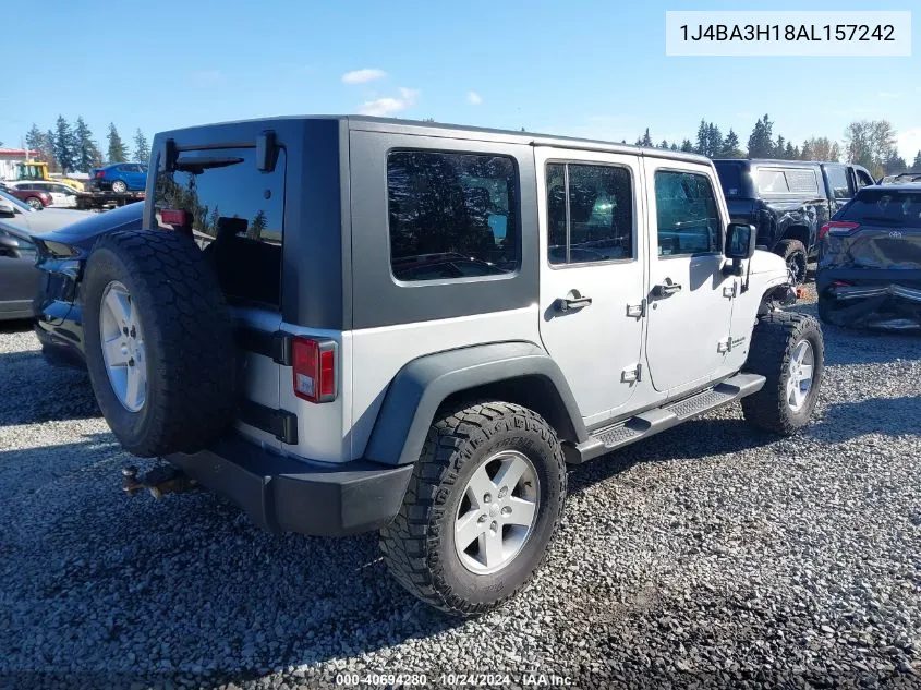 2010 Jeep Wrangler Unlimited Sport VIN: 1J4BA3H18AL157242 Lot: 40694280