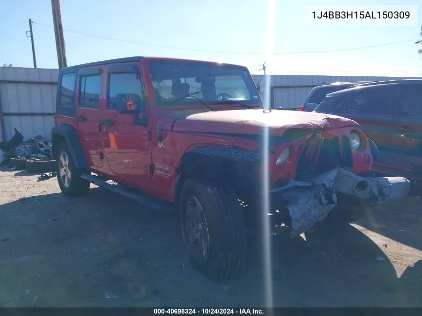 2010 Jeep Wrangler Unlimited Sport VIN: 1J4BB3H15AL150309 Lot: 40698324