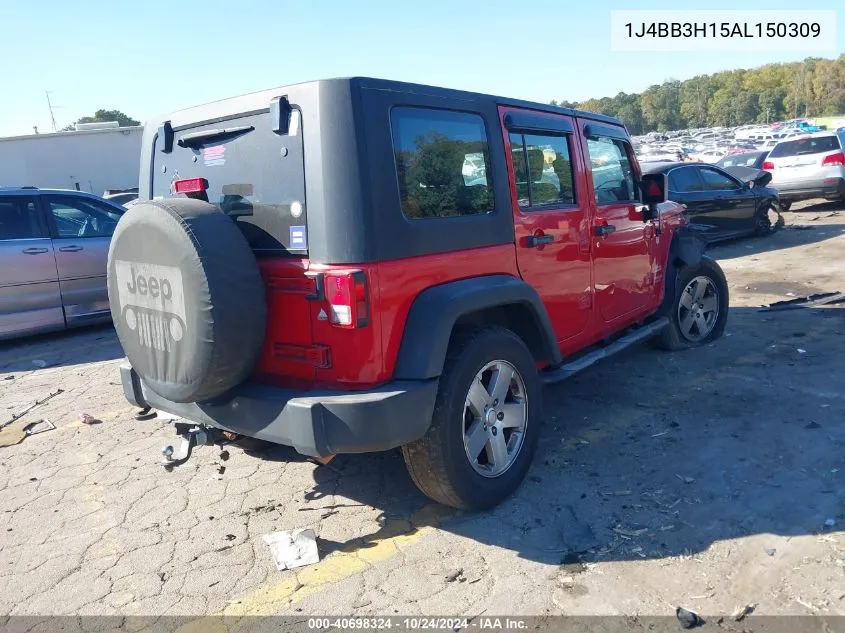 2010 Jeep Wrangler Unlimited Sport VIN: 1J4BB3H15AL150309 Lot: 40698324