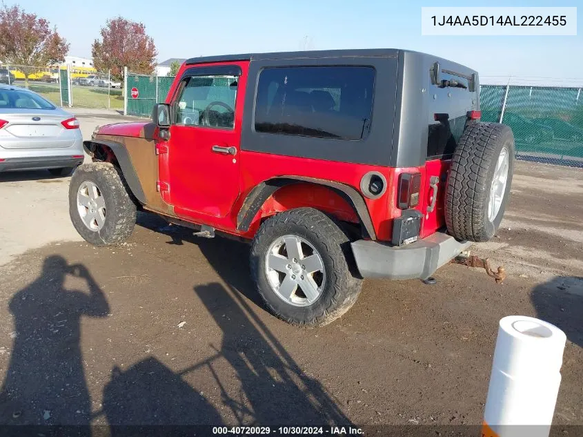 2010 Jeep Wrangler Sahara VIN: 1J4AA5D14AL222455 Lot: 40720029