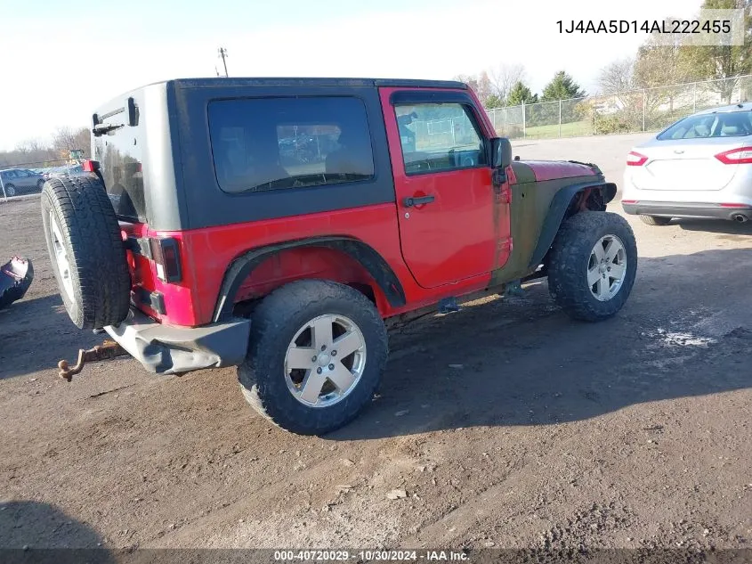 2010 Jeep Wrangler Sahara VIN: 1J4AA5D14AL222455 Lot: 40720029