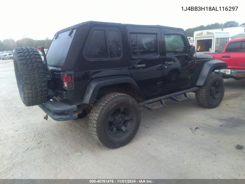 2010 Jeep Wrangler Unlimited Sport VIN: 1J4BB3H18AL116297 Lot: 40761476