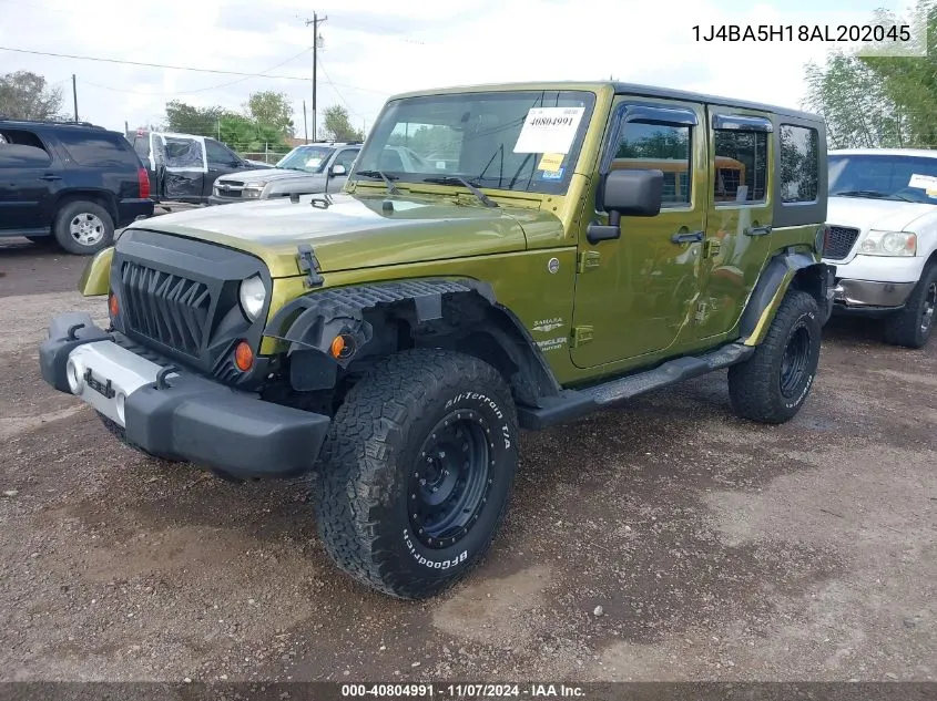 1J4BA5H18AL202045 2010 Jeep Wrangler Unlimited Sahara