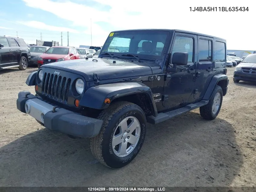 2011 Jeep Wrangler Unlimited Sahara VIN: 1J4BA5H11BL635434 Lot: 12104289