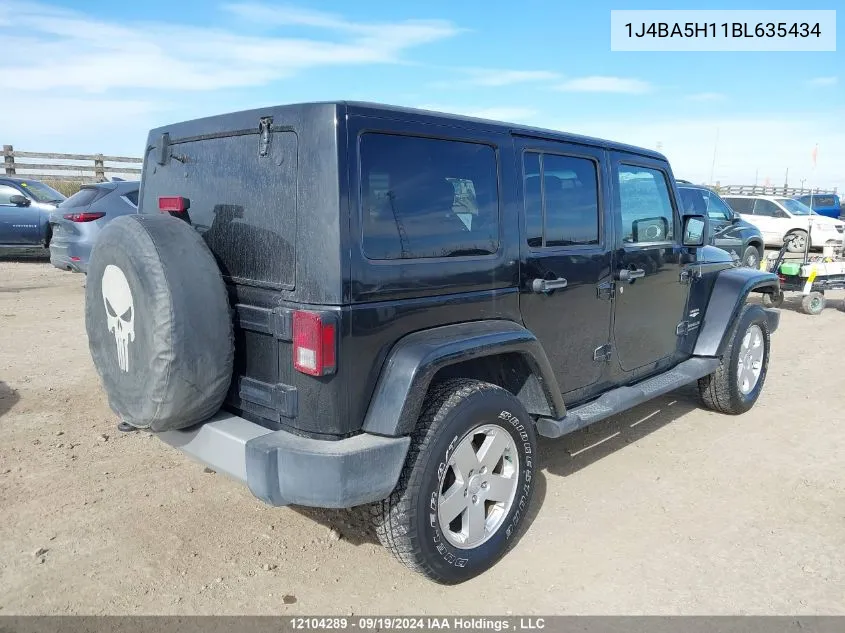 2011 Jeep Wrangler Unlimited Sahara VIN: 1J4BA5H11BL635434 Lot: 12104289