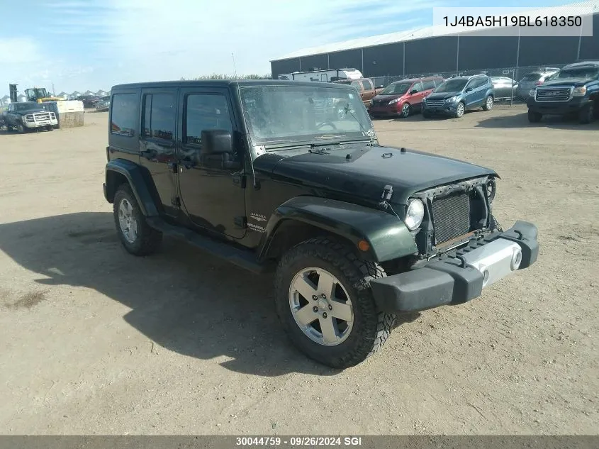 2011 Jeep Wrangler Unlimited Sahara VIN: 1J4BA5H19BL618350 Lot: 30044759