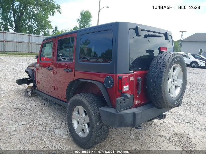 2011 Jeep Wrangler Unlimited Rubicon VIN: 1J4BA6H11BL612628 Lot: 39839144