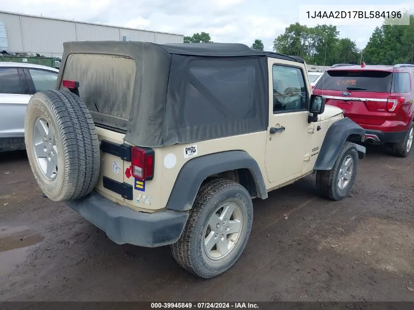 2011 Jeep Wrangler Sport VIN: 1J4AA2D17BL584196 Lot: 39945849