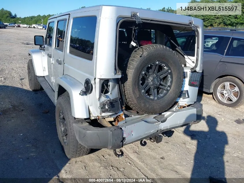 2011 Jeep Wrangler Unlimited Sahara VIN: 1J4BA5H1XBL515597 Lot: 40072654