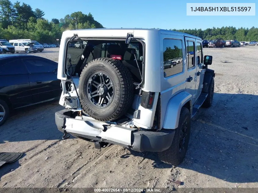 2011 Jeep Wrangler Unlimited Sahara VIN: 1J4BA5H1XBL515597 Lot: 40072654