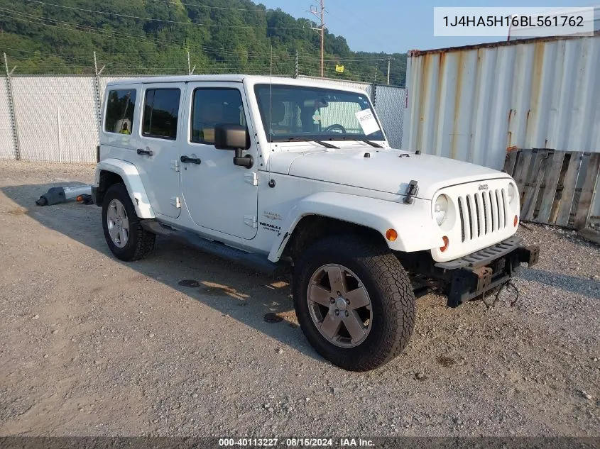 2011 Jeep Wrangler Unlimited Sahara VIN: 1J4HA5H16BL561762 Lot: 40113227