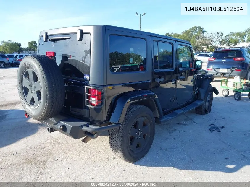 2011 Jeep Wrangler Unlimited Sahara VIN: 1J4BA5H10BL512594 Lot: 40242123