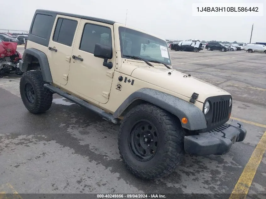 2011 Jeep Wrangler Unlimited Sport VIN: 1J4BA3H10BL586442 Lot: 40249856