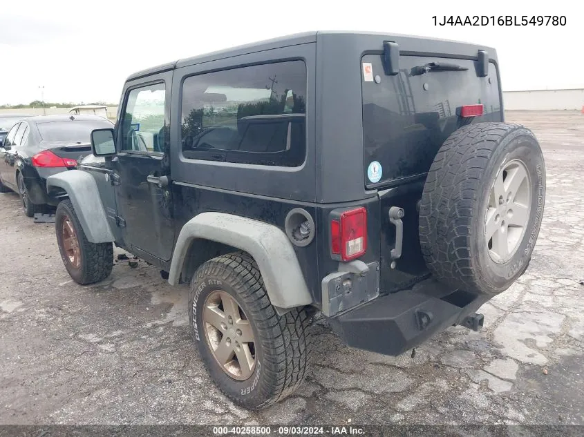 1J4AA2D16BL549780 2011 Jeep Wrangler Sport