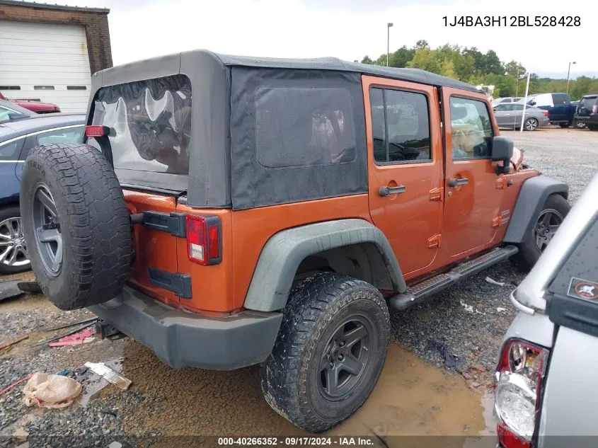 2011 Jeep Wrangler Unlimited Sport VIN: 1J4BA3H12BL528428 Lot: 40266352