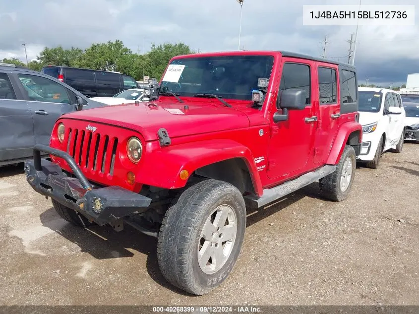 1J4BA5H15BL512736 2011 Jeep Wrangler Unlimited Sahara