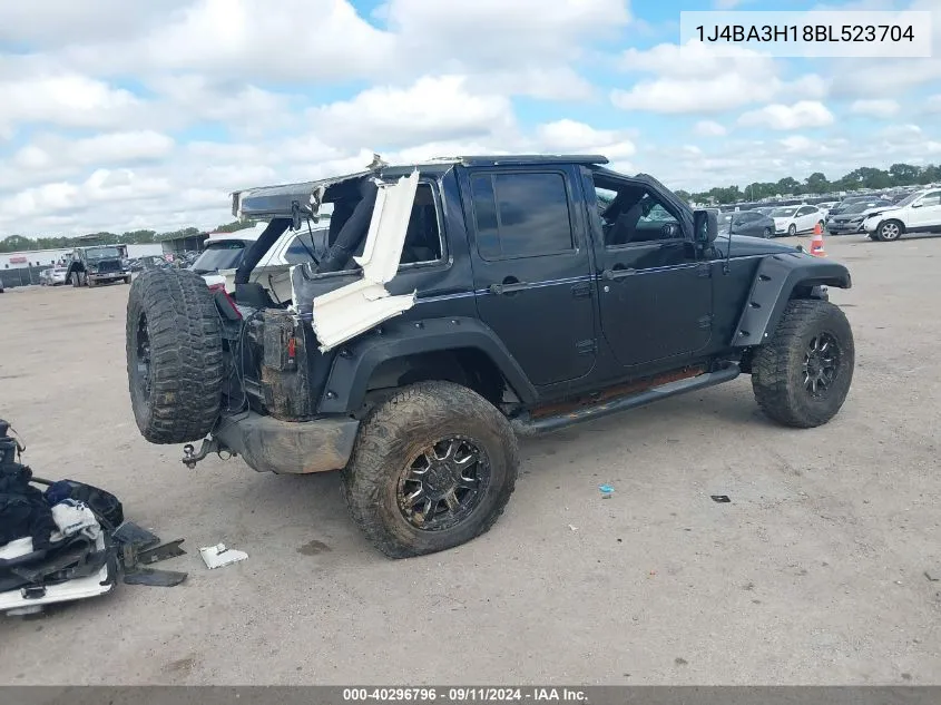 2011 Jeep Wrangler Unlimited Sport VIN: 1J4BA3H18BL523704 Lot: 40296796