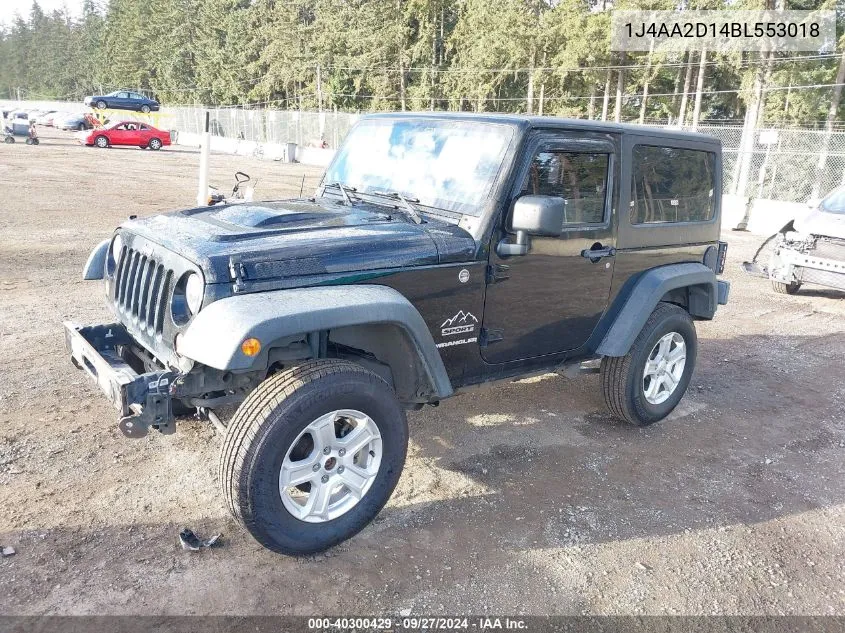 2011 Jeep Wrangler Sport VIN: 1J4AA2D14BL553018 Lot: 40300429