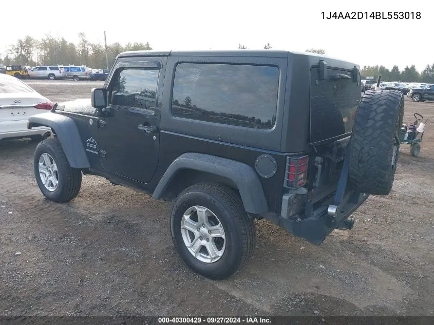 2011 Jeep Wrangler Sport VIN: 1J4AA2D14BL553018 Lot: 40300429