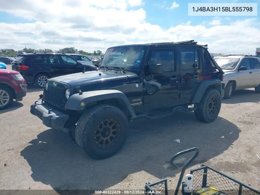 2011 Jeep Wrangler Unlimited Sport VIN: 1J4BA3H15BL555798 Lot: 40322429