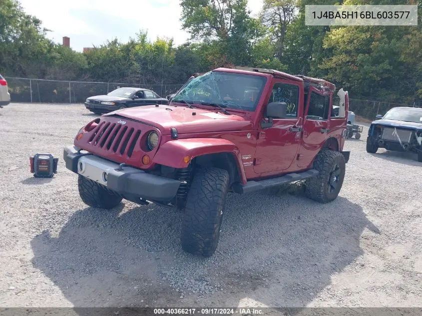 2011 Jeep Wrangler Unlimited Sahara VIN: 1J4BA5H16BL603577 Lot: 40366217