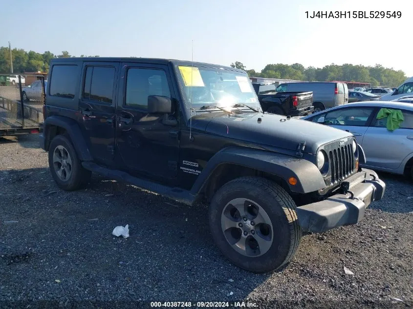 2011 Jeep Wrangler Unlimited Sport VIN: 1J4HA3H15BL529549 Lot: 40387248