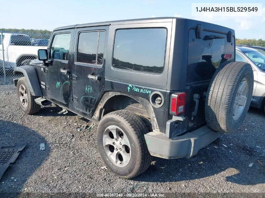 2011 Jeep Wrangler Unlimited Sport VIN: 1J4HA3H15BL529549 Lot: 40387248