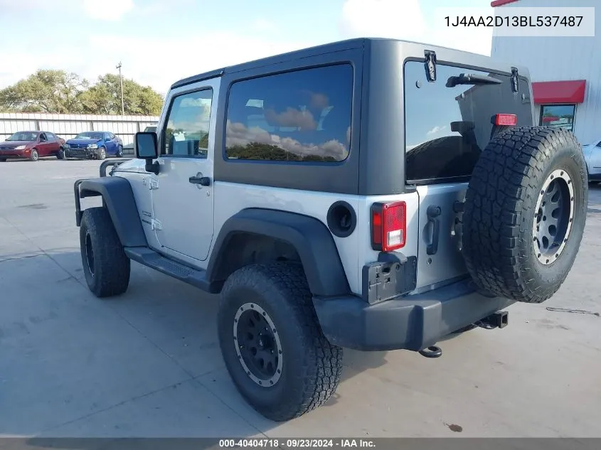 1J4AA2D13BL537487 2011 Jeep Wrangler Sport