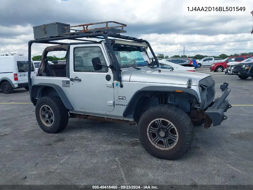 2011 Jeep Wrangler Sport VIN: 1J4AA2D16BL501549 Lot: 40415460