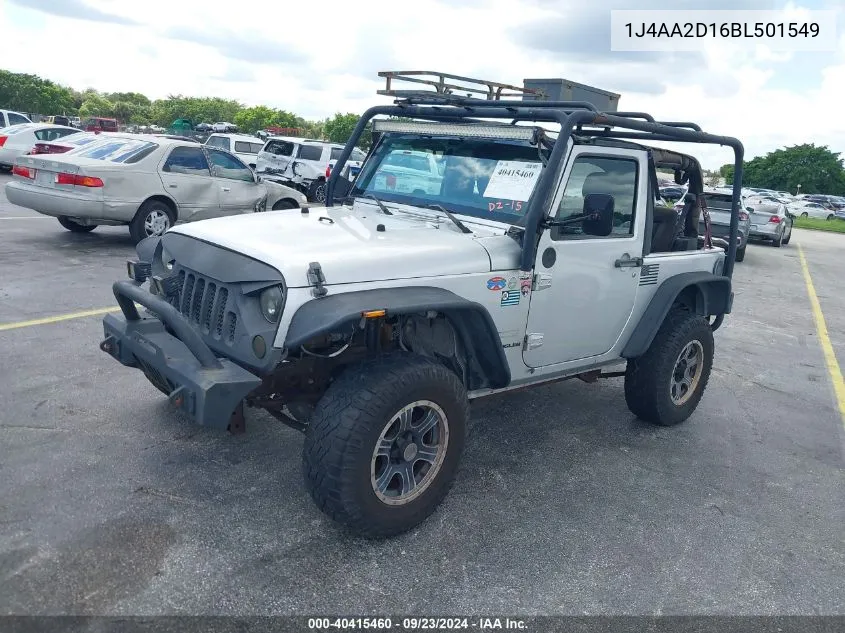 2011 Jeep Wrangler Sport VIN: 1J4AA2D16BL501549 Lot: 40415460